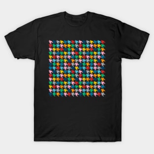 Houndstooth Rainbow Black T-Shirt